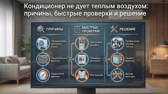 Кондиционер не дует теплым воздухом