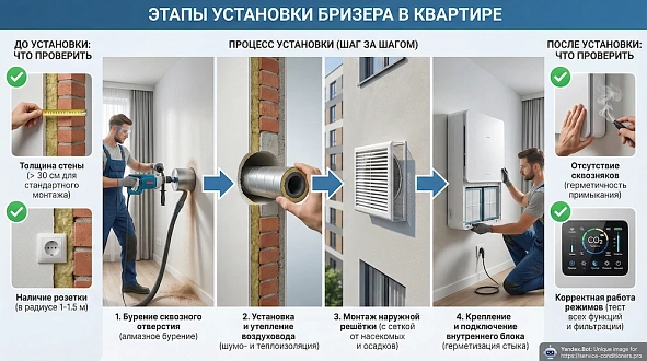 Этапы установки бризера