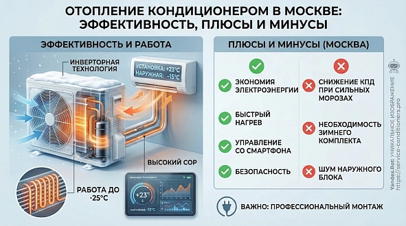 Обогрев и отопление кондиционером