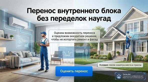 Перенос внутреннего блока без переделок