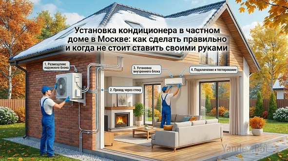 Установка кондиционера в частном доме