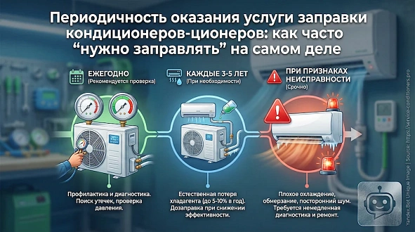 Периодичность оказания услуги заправки кондиционеров