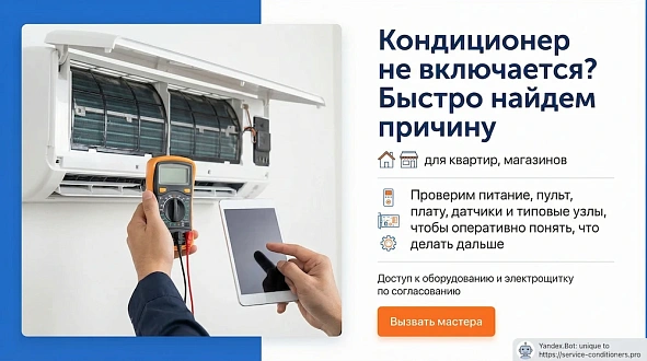 Кондиционер не включается. Поиск причины