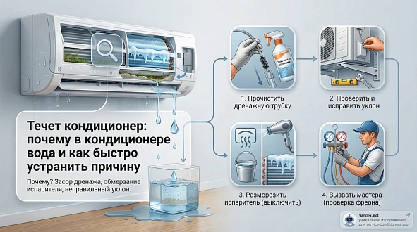 Течет кондиционер