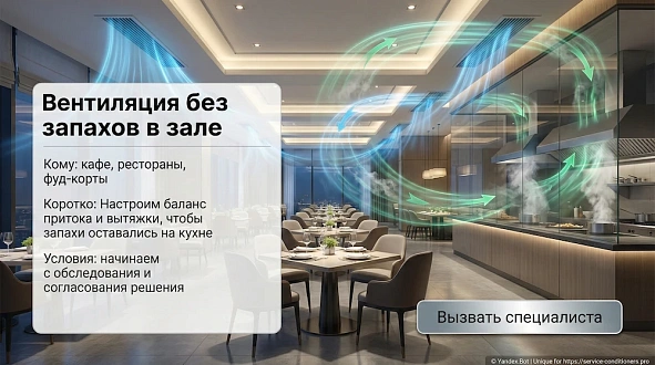 Вентиляция без запахов в зале