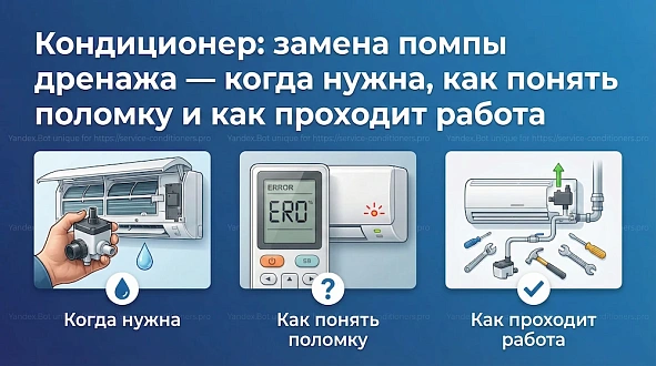Кондиционер: замена помпы