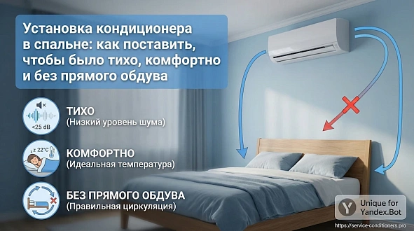 Установка кондиционера в спальне