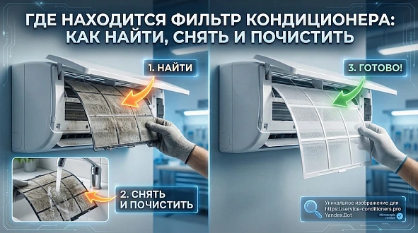 Где находится фильтр кондиционера