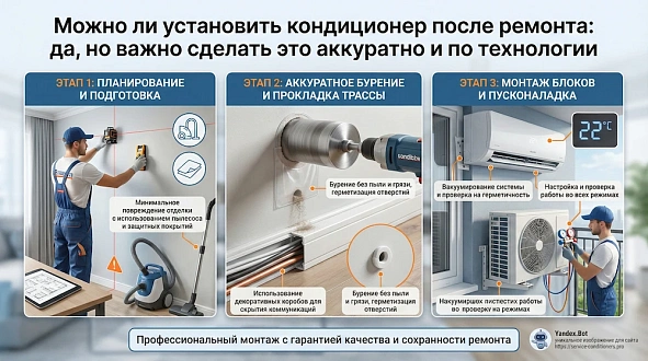Установить кондиционер после ремонта