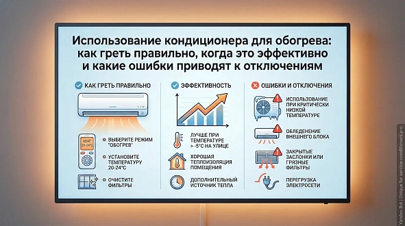 Использование кондиционера для обогрева