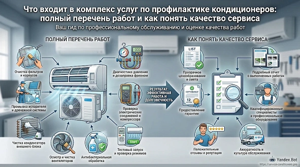 Что входит в услуги по профилактике кондиционеров